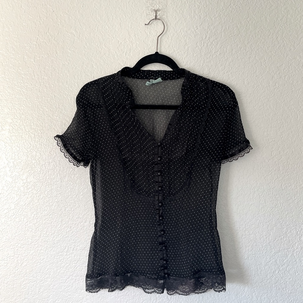 Black & white polka dot blouse